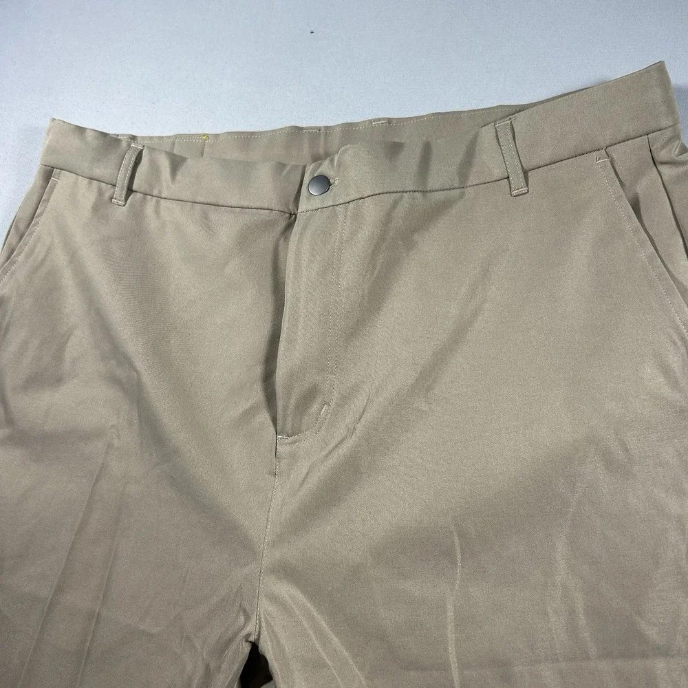 Wowie Pants Mens 36x32 Khaki Stretch Chino Travel Tech Golf Performance Pants